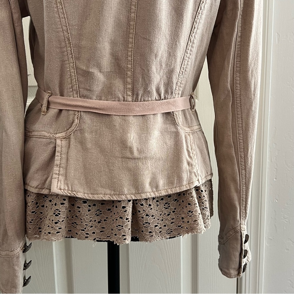 Beige Women's Military-Style Jacket - Picture 10 of 14